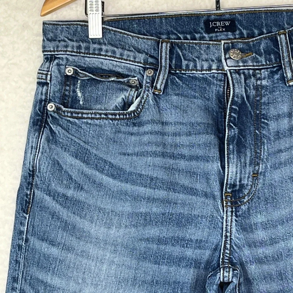 J.Crew Flex Straight Fit Jeans Mens 33x32 Medium Wash Blue Denim Pants